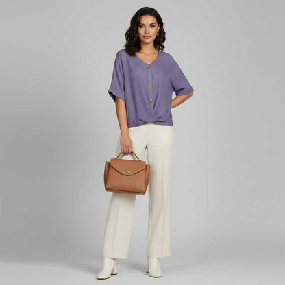 Elegante V-Ausschnitt Bluse für Damen | Modische Damenbluse
