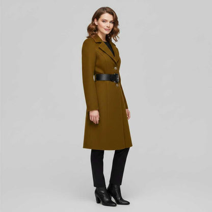 Eleganter Schwarzer Damenmantel | Winter Mantel Damen