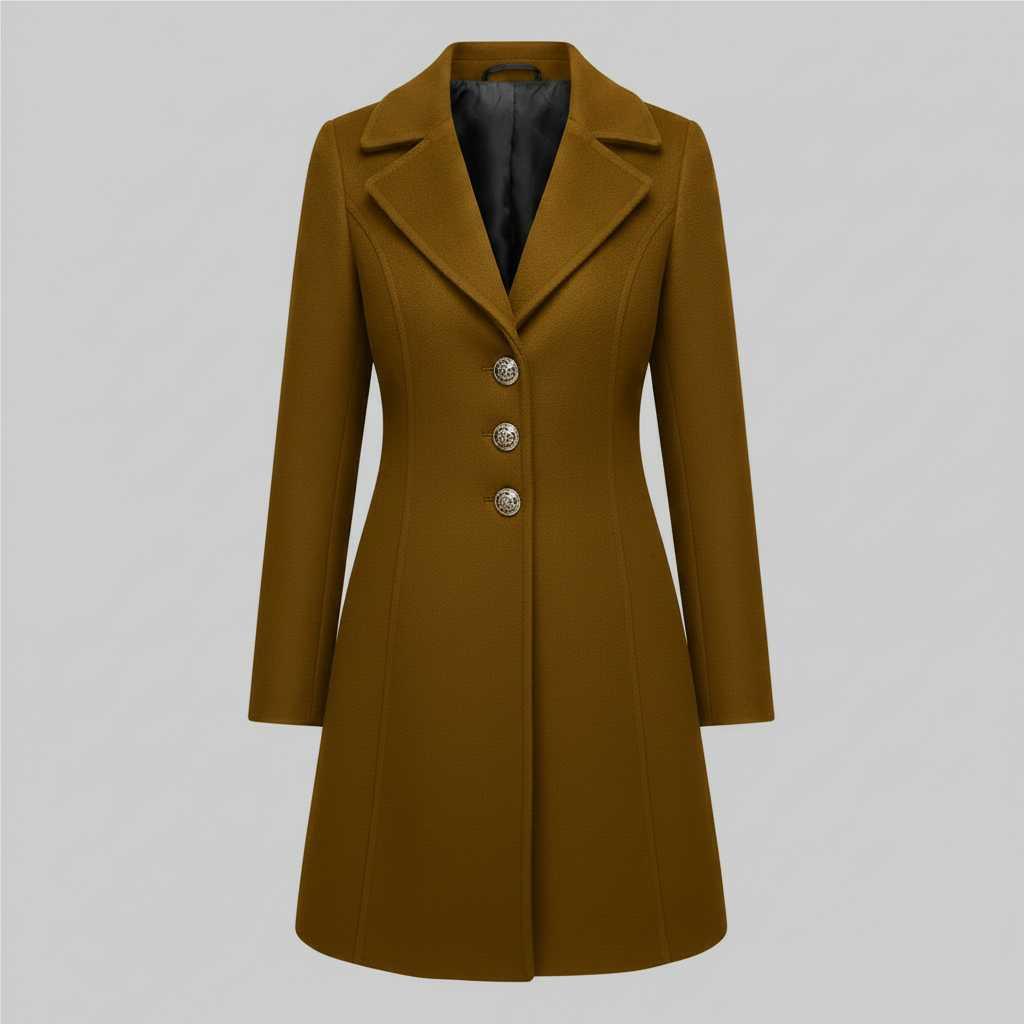 Eleganter Schwarzer Damenmantel | Winter Mantel Damen