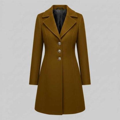 Eleganter Schwarzer Damenmantel | Winter Mantel Damen