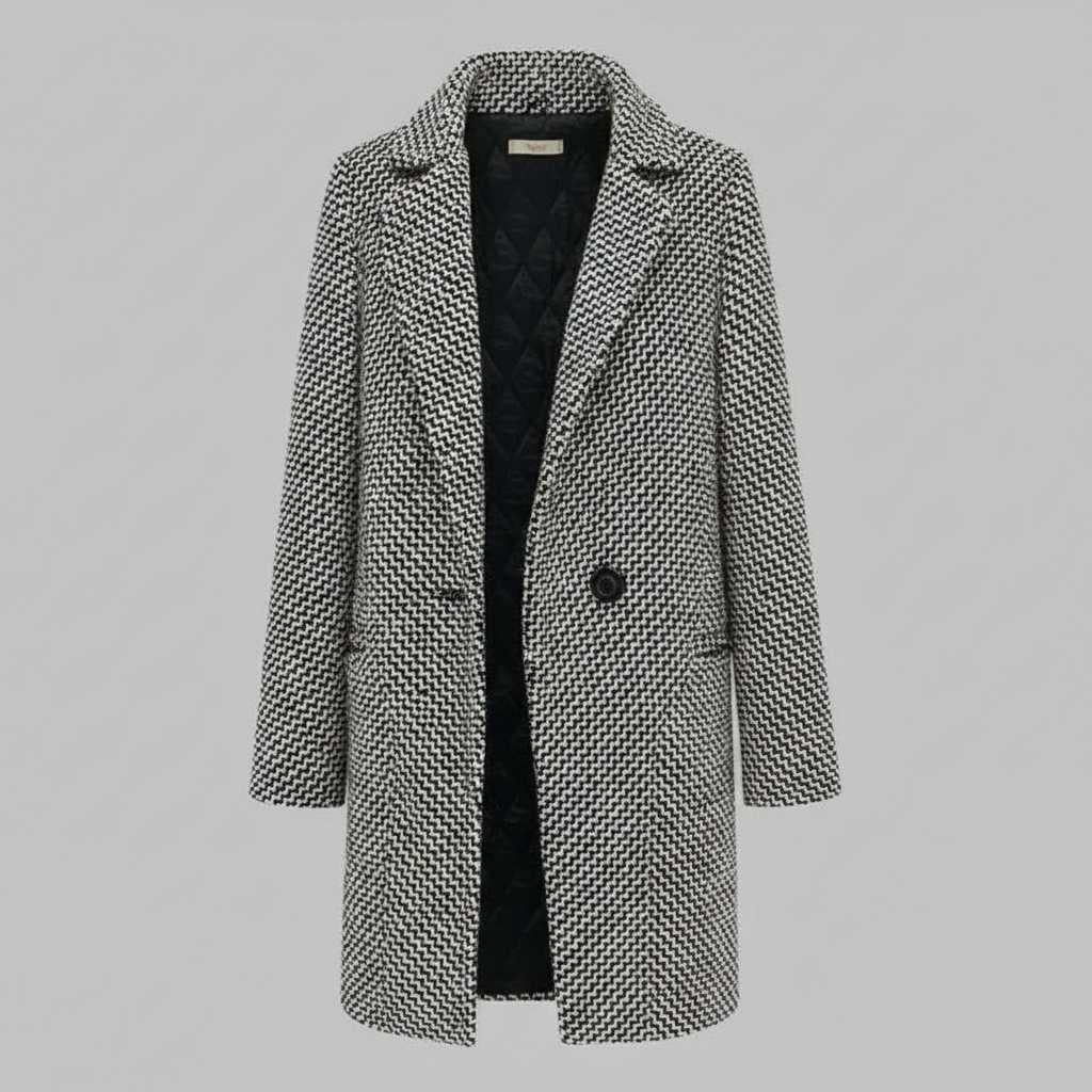 Eleganter Wollmantel Damen Beige | Langer Wintermantel