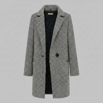 Eleganter Wollmantel Damen Beige | Langer Wintermantel