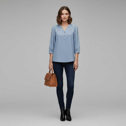 Patchwork Damenbluse | Modische Allrounder-Bluse