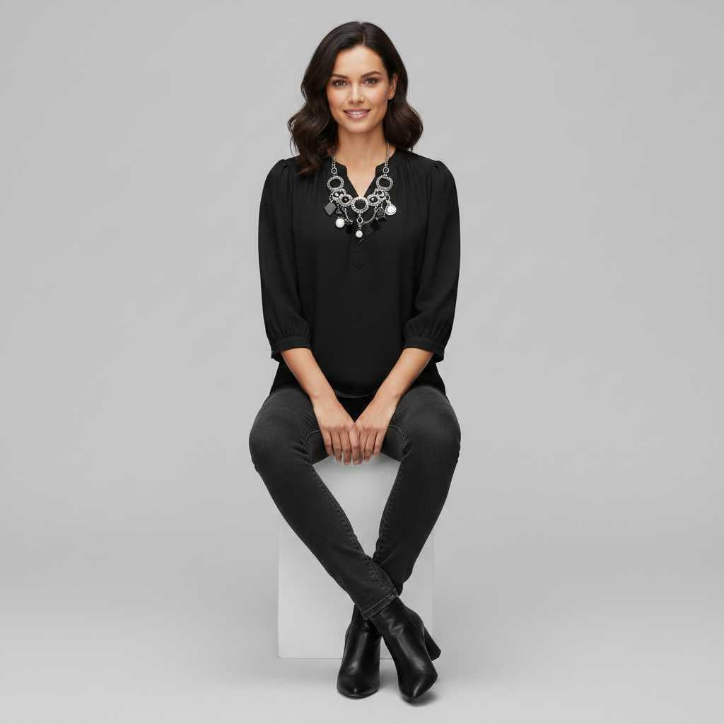Patchwork Damenbluse | Modische Allrounder-Bluse